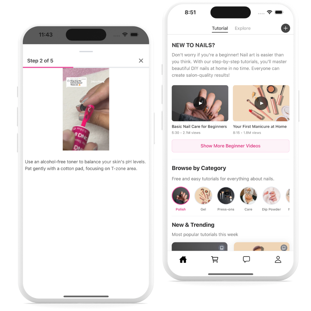 Mobile App Feature Screenshot - Learn